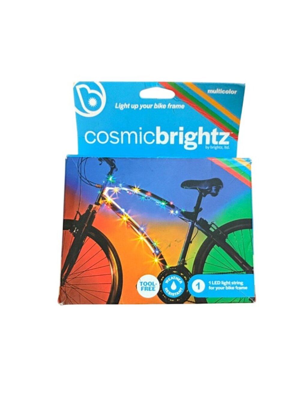 Brightz CosmicBrightz LED bike frame light in multicolor-New in Damaged Box